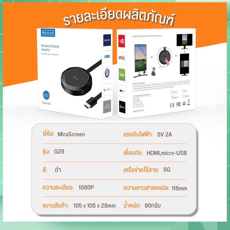 Wireless Display Adapter G28 1080P 5G