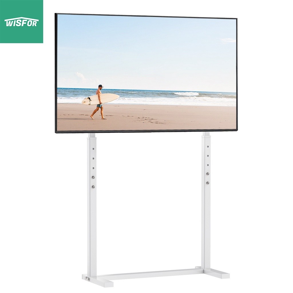 ขาตั้งทีวีตั้งพื้นแบบปรับได้บางเฉียบฟรีสำหรับ 32 40 46 50 75 85 100Inch วัสดุเหล็กแข็งแรง รับน้ำหนักได้ 40KG TV Stand