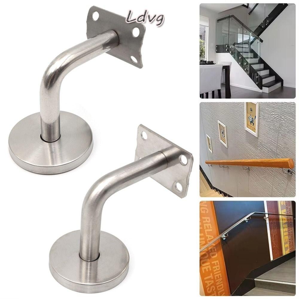LDVG 1 ชิ้น Hand Rail Holder ผนังสแตนเลสสนับสนุน Handrail Bracket 60x60 มิลลิเมตรอุปกรณ์ตกแต่งบ้านราวบันได Guardrail Balustrade วงเล็บ
