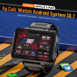 LOKMAT APPLLP 5 MAX Android Watch Phone Square Big Screen Wifi 4G Calls Smartwatches Dual Camera with Flashlight Gaming