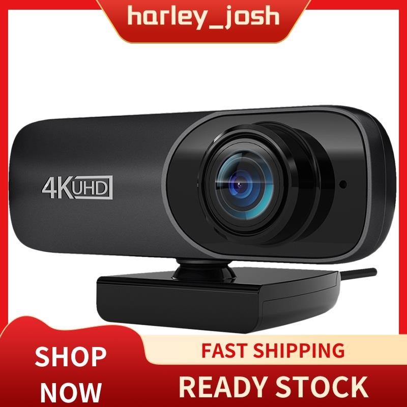 harleyjosh Webcam 4K Uhd 3840X2160P Webcam 800W Pixels กล้องคอมพิวเตอร์ 120 กล้องเว็บ Groothoek Met Microfoon