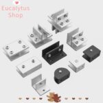 EUCALYTUS1 แคลมป์แก้ว ชั้นวางคลิปฮาร์ดแวร์เฟอร์นิเจอร์ชั้นวางผู้ถือคลิป แผงนิกเกิลวงเล็บชั้นวางสนับสนุนสาหรับ 612 มม