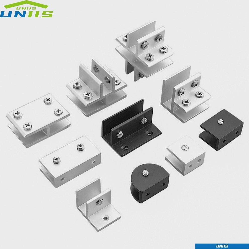 UNIIS แคลมป์กระจก ขายึดแผงฮาร์ดแวร์เฟอร์นิเจอร์ที่วางชั้นวางคลิป สังกะสีอัลลอยด์ที่วางชั้นวางสนับสนุนคลิปสาหรับ 612 มม
