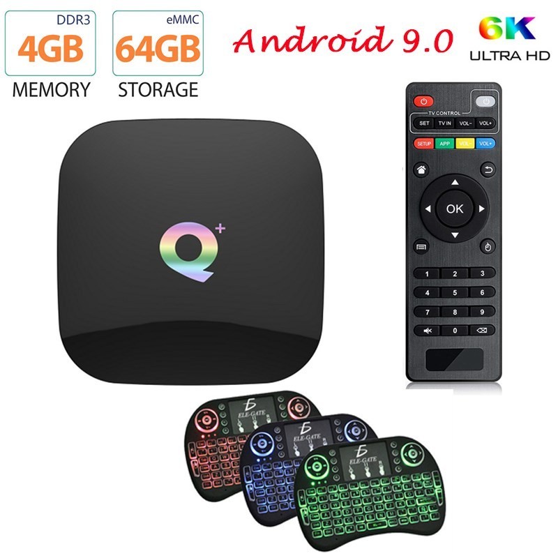 กล่องทีวี Q Plus Android 90 กล่องสมาร์ททีวี 4GB RAM 64GB Allwinn