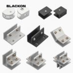 Blackon ที่วางชั้นวางคลิป คลิปหนีบชั้นวางฮาร์ดแวร์เฟอร์นิเจอร์ แคลมป์กระจก โลหะผสมสังกะสีที่วางชั้นวางรองรับแผงวงเล็บสาหรับ 612 มม