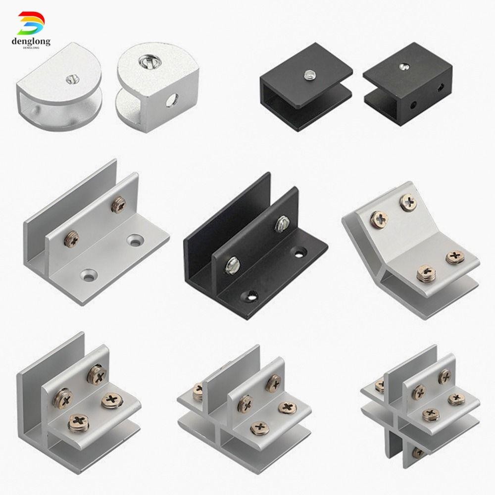 DENGLONG แคลมป์กระจก ที่วางชั้นวางรองรับแผง Bracket ที่วางชั้นวางคลิป สังกะสีอัลลอยด์ชั้นวางคลิปฮาร์ดแวร์เฟอร์นิเจอร์สาหรับ 612 มม