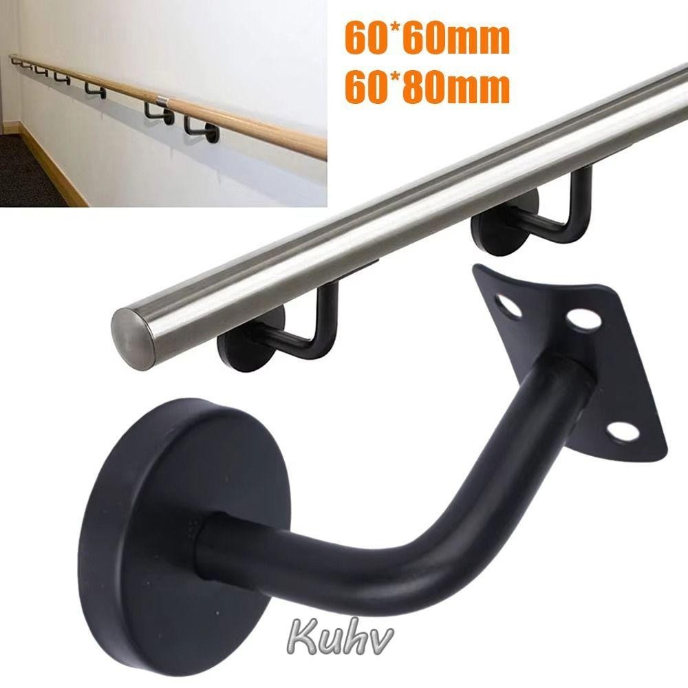 KUHV 1 ชิ้น Hand Rail Holder Wall Support บันไดราวบันได Guardrail Bracket สแตนเลสอุปกรณ์ตกแต่งบ้าน 60x60 มิลลิเมตร60x80 มิลลิเมตร Balustrade วงเล็บ