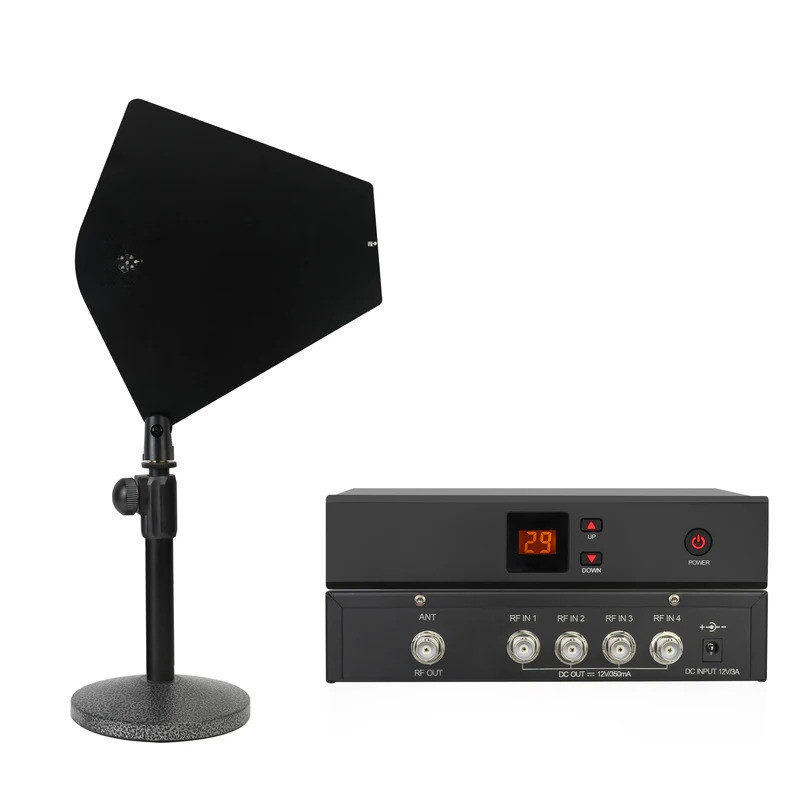 ชุดรวมเสาอากาศแอคทีฟ happymusic AC680 UHF 400950MHZ สำหรับระบบตรวจสอบในหู