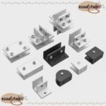 ROADSTAIRS แคลมป์กระจก ที่วางชั้นวางสนับสนุนคลิปชั้นวางผู้ถือคลิป เฟอร์นิเจอร์นิกเกิลแผงฮาร์ดแวร์สาหรับ 612 มม