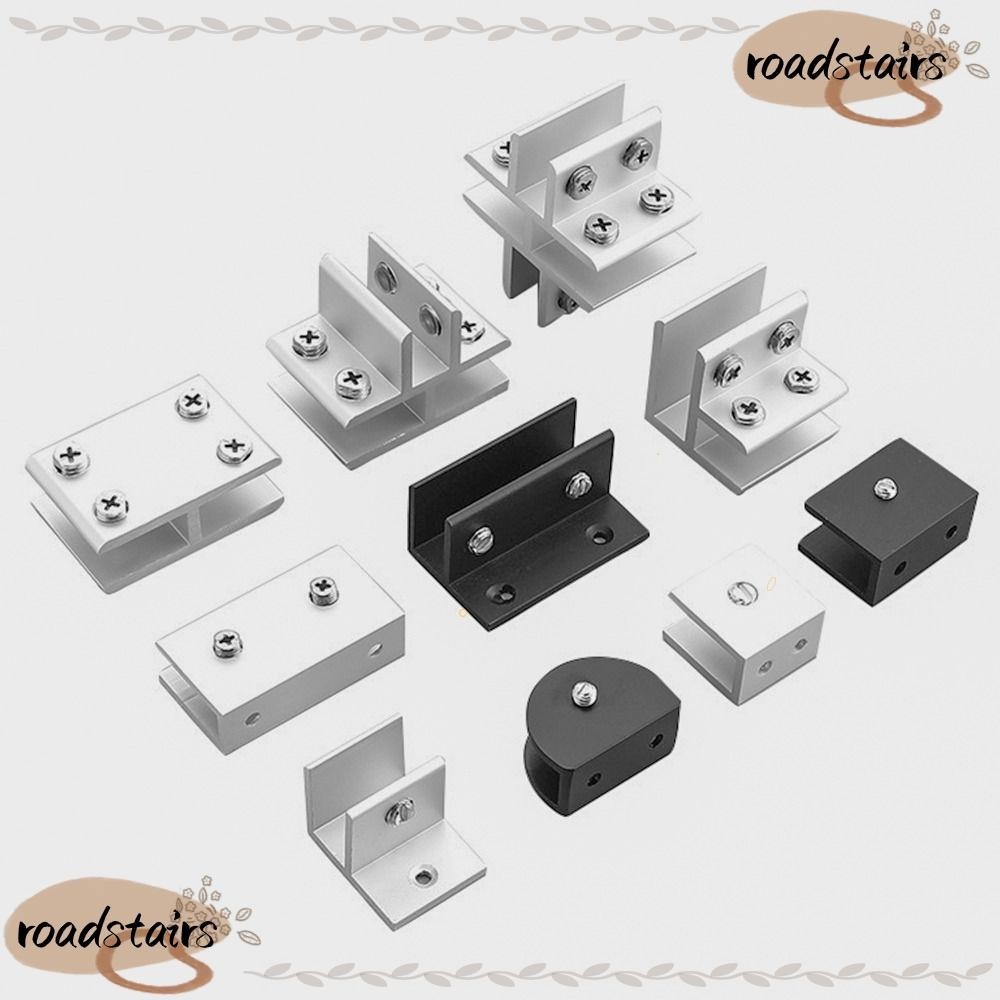 ROADSTAIRS แคลมป์กระจก ที่วางชั้นวางสนับสนุนคลิปชั้นวางผู้ถือคลิป เฟอร์นิเจอร์นิกเกิลแผงฮาร์ดแวร์สาหรับ 612 มม