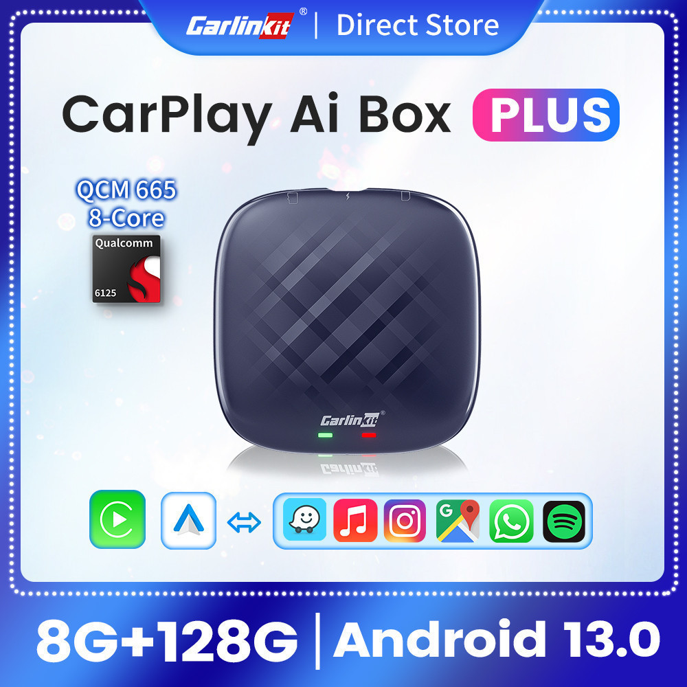 Carlinkit กล่องทีวี Android 13 Plus 8128G Ultra Wireless CarPlay Android Ai กล่อง QCM6125 8Cores C m