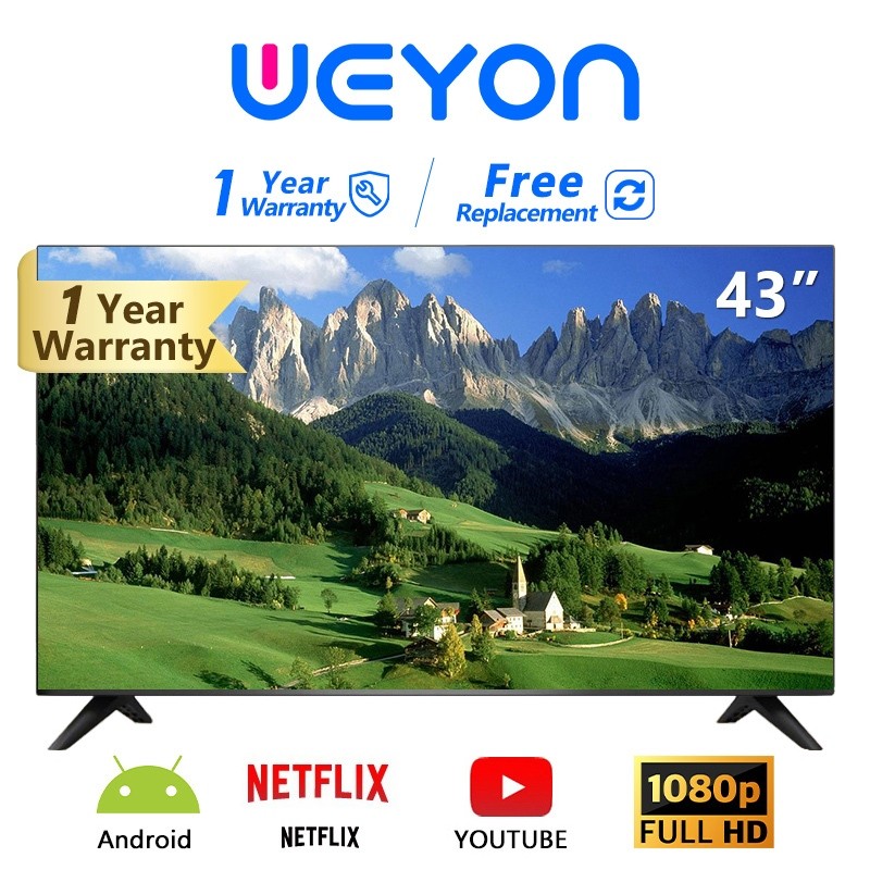 ทีวี Smart TV 324043นิ้ว โทรทัศน์ ทีวีจอแบน สมาร์ททีวี ระบบ Android ทีวีดิจิตอล Full HD รับประกัน 1 ปี