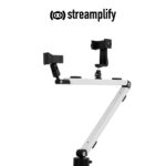 Streamplify MOUNT ARM Adjustable Microphone Arm Stand with Accessory Shoe Mount 360 Rotation 210 Angle Adjustment