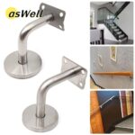 Aswell 1 ชิ้น Handrail Bracket 60x60 มมราวบันได Guardrail Hand Rail Holder สแตนเลส Wall Support อุปกรณ์ตกแต่งบ้าน Balustrade Bracket