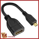 กล่องเครื่องมือ ตัวแปลง MicroHDMI ชายกับหญิง 4K สาหรับสตรีมมิ่งวิดีโอที่มีความคมชัดสูงสาหรับอุปกรณ์หลาย