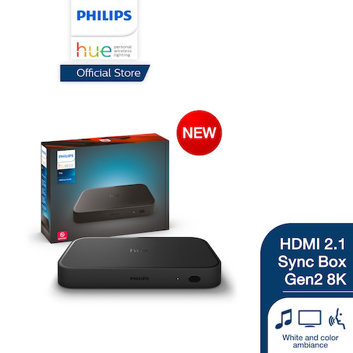 Philips Hue Play HDMI 21 Sync V2 ใหม่ ความละเอียด 8K ใช้ร่วมกับ Hue Bridge และ Content box ของผู้ใช้งาน