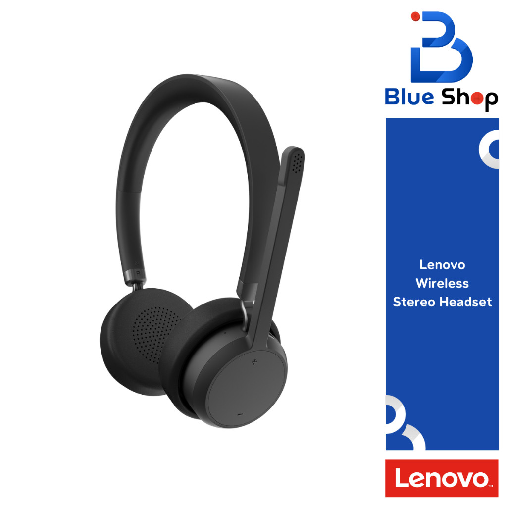 Lenovo Wireless Stereo Headset หูฟังไร้สาย พร้อมไมค์ตัดเสียงรบกวน สำหรับการประชุม 4XD1Q30302