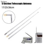 NLE 1725 ซม 5 ส่วนโลหะ FullChannel Am Fm เสาอากาศวิทยุ Telescopic เสาอากาศหมุน Aerial M25 N