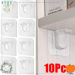 SUHU 110 ชิ้นชั้นวางสนับสนุนตะขอ ไม่มีร่องรอย Punchฟรีหมุดกาวตนเอง ตู้เสื้อผ้าตู้ Strong โหลดBearing วงเล็บพาร์ทิชันแผ่นสาหรับห้องครัวห้องน้า