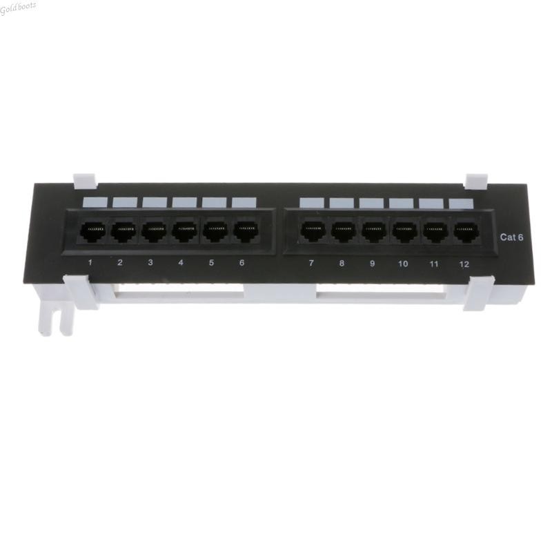 GB 12 พอร์ต CAT6 แผงแพทช์ RJ45 เครือข่าย Wall Mount Rack Bracket