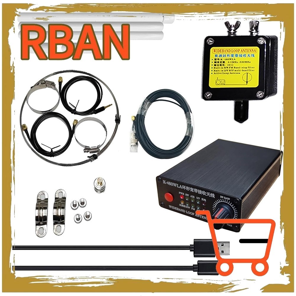 อาร์แบน พร้อมสต็อก K480WLA 500K1GHz MWSWFMAIRUVHF เสาอากาศแบบเต็มแบนด์ 030DB 5M20M Feeder