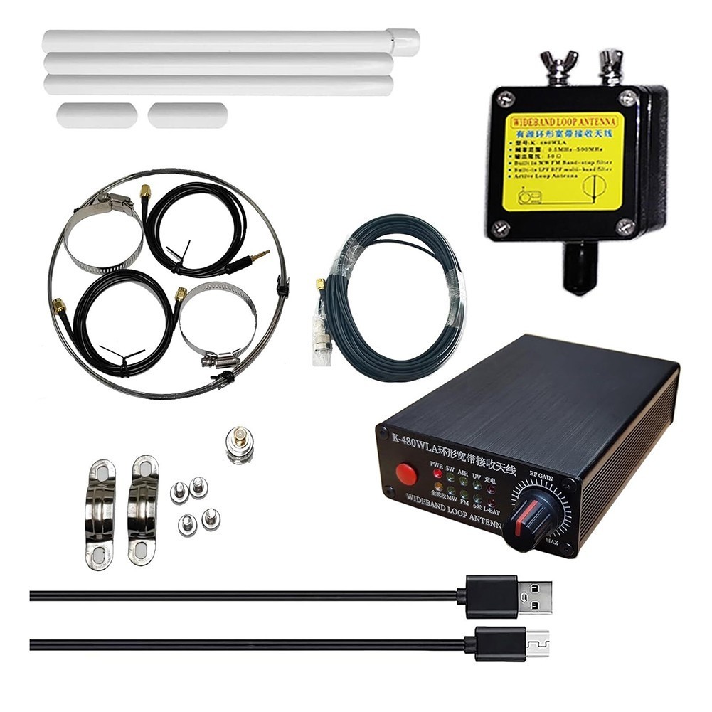 พร้อมสต็อก K480WLA 500K1GHz MWSWFMAIRUVHF เสาอากาศแบบเต็มแบนด์ 030DB 5M20M Feeder