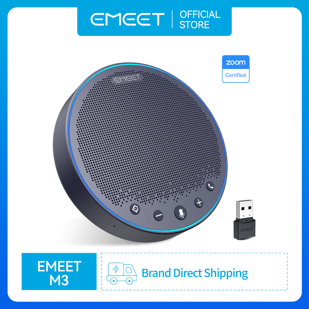 ลาโพงประชุมโทรศัพท์ Bluetooth EMEET M3 Zoom Certified 360ลาโพงบลูทูธ เพื่อรับเสียงสาหรับทีมซูม