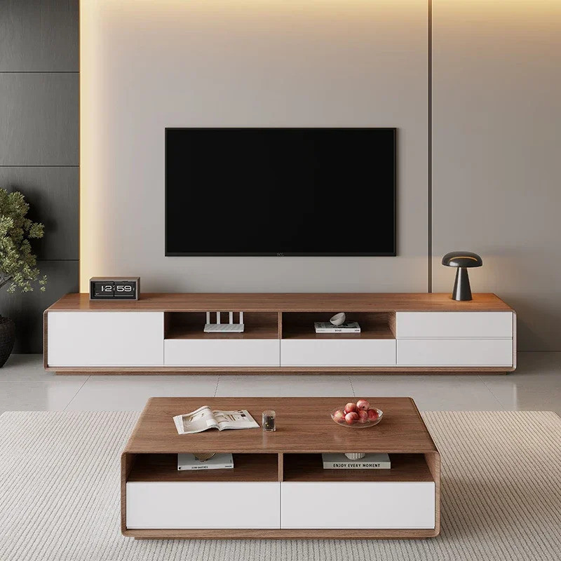 ออกแบบ Alone Modern Tv Stand Universal ไม้ใหญ่สีขาว Salon Tv Stand Nordic พาร์ทิชัน Mueble สาหรับ Televisor เฟอร์นิเจอร์