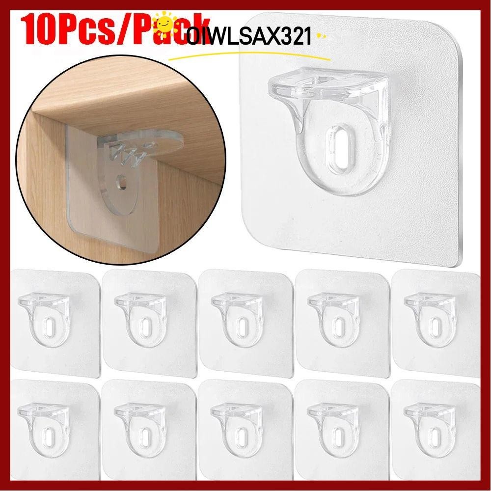 OIWLSAX321 110 ชิ้นหมุดกาวตนเอง Strong LoadBearing Punchฟรีชั้นวางสนับสนุนตะขอ ไม่มีร่องรอยวงเล็บตู้เสื้อผ้าตู้พาร์ทิชันแผ่นสาหรับห้องครัวห้องน้า