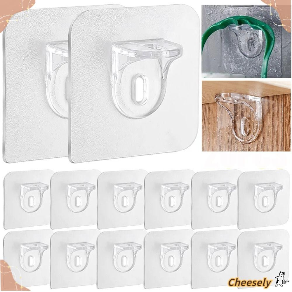 CHEESELY 110 ชิ้นหมุดกาวตนเอง ไม่มีร่องรอย Strong โหลดBearing ชั้นวางสนับสนุนตะขอ Punchฟรีวงเล็บตู้เสื้อผ้าตู้ Partition แผ่นสาหรับห้องครัวห้องน้า