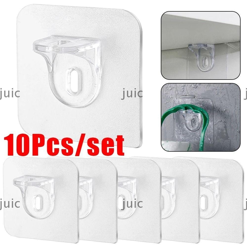 JUIC 110 ชิ้นชั้นวางสนับสนุนตะขอ ไม่มีร่องรอย Punchฟรีหมุดกาวตนเอง ทนทาน Strong รับน้าหนักBearing วงเล็บตู้เสื้อผ้าตู้พาร์ทิชันแผ่นสาหรับห้องครัวห้องน้า