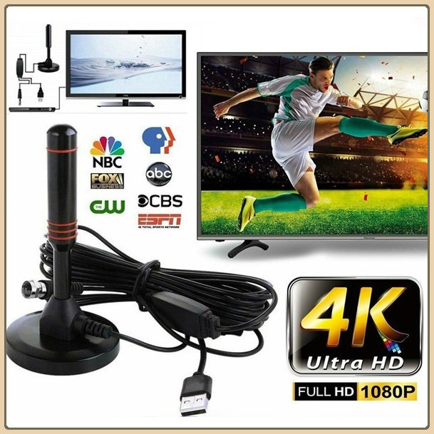 AUKKI DIGITAL TV ANTENNA รุ่น DVBT2 เสาอากาศทีวีดิจิตอล เสารับสัญญาณทีวีดิจิตอล เครื่องขยายเสียงคู่